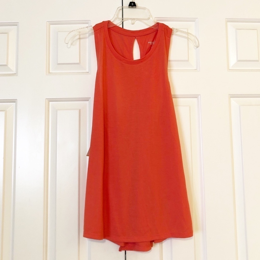 NWT Old Navy Active orange open back tank top